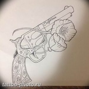 фото тату револьвер 24.12.2018 №043 - photo tattoo revolver - tattoo-photo.ru