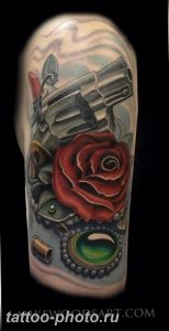 фото тату револьвер 24.12.2018 №046 - photo tattoo revolver - tattoo-photo.ru