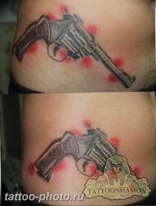 фото тату револьвер 24.12.2018 №047 - photo tattoo revolver - tattoo-photo.ru