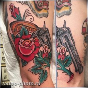 фото тату револьвер 24.12.2018 №060 - photo tattoo revolver - tattoo-photo.ru