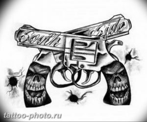 фото тату револьвер 24.12.2018 №067 - photo tattoo revolver - tattoo-photo.ru