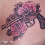 фото тату револьвер 24.12.2018 №084 - photo tattoo revolver - tattoo-photo.ru