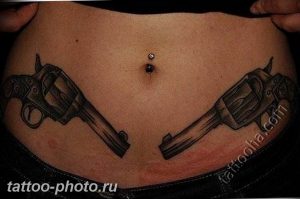 фото тату револьвер 24.12.2018 №085 - photo tattoo revolver - tattoo-photo.ru