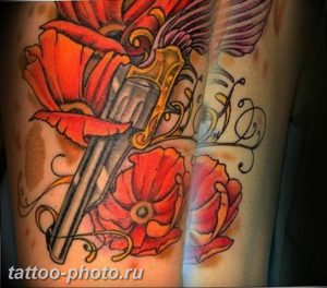 фото тату револьвер 24.12.2018 №105 - photo tattoo revolver - tattoo-photo.ru