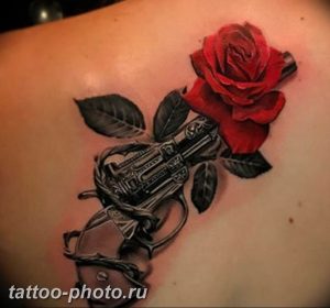 фото тату револьвер 24.12.2018 №120 - photo tattoo revolver - tattoo-photo.ru