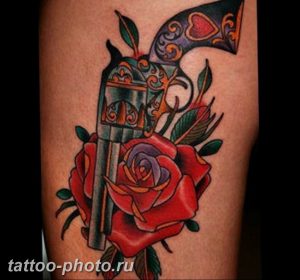 фото тату револьвер 24.12.2018 №132 - photo tattoo revolver - tattoo-photo.ru