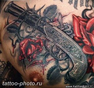 фото тату револьвер 24.12.2018 №147 - photo tattoo revolver - tattoo-photo.ru