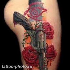 фото тату револьвер 24.12.2018 №152 - photo tattoo revolver - tattoo-photo.ru