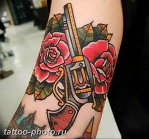 фото тату револьвер 24.12.2018 №154 - photo tattoo revolver - tattoo-photo.ru