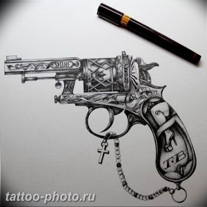 фото тату револьвер 24.12.2018 №171 - photo tattoo revolver - tattoo-photo.ru