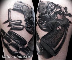 фото тату револьвер 24.12.2018 №181 - photo tattoo revolver - tattoo-photo.ru