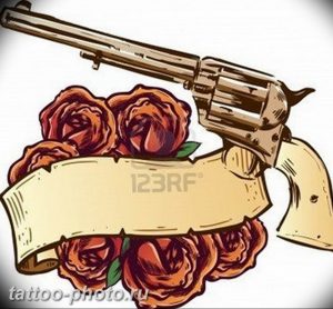 фото тату револьвер 24.12.2018 №189 - photo tattoo revolver - tattoo-photo.ru