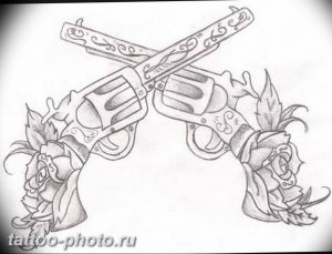 фото тату револьвер 24.12.2018 №203 - photo tattoo revolver - tattoo-photo.ru