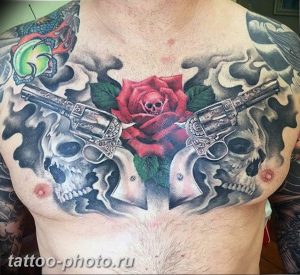фото тату револьвер 24.12.2018 №238 - photo tattoo revolver - tattoo-photo.ru