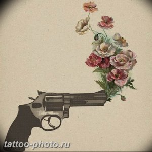 фото тату револьвер 24.12.2018 №258 - photo tattoo revolver - tattoo-photo.ru