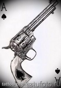 фото тату револьвер 24.12.2018 №277 - photo tattoo revolver - tattoo-photo.ru