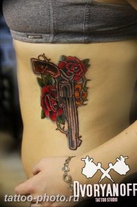 фото тату револьвер 24.12.2018 №282 - photo tattoo revolver - tattoo-photo.ru