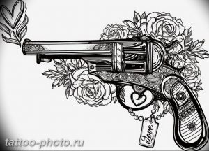 фото тату револьвер 24.12.2018 №313 - photo tattoo revolver - tattoo-photo.ru