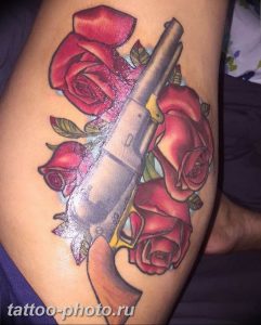 фото тату револьвер 24.12.2018 №317 - photo tattoo revolver - tattoo-photo.ru