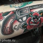 фото тату револьвер 24.12.2018 №321 - photo tattoo revolver - tattoo-photo.ru