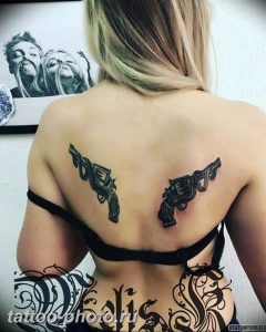 фото тату револьвер 24.12.2018 №354 - photo tattoo revolver - tattoo-photo.ru