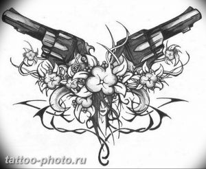 фото тату револьвер 24.12.2018 №359 - photo tattoo revolver - tattoo-photo.ru