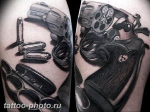 фото тату револьвер 24.12.2018 №374 - photo tattoo revolver - tattoo-photo.ru