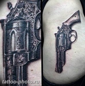 фото тату револьвер 24.12.2018 №380 - photo tattoo revolver - tattoo-photo.ru