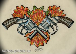фото тату револьвер 24.12.2018 №399 - photo tattoo revolver - tattoo-photo.ru