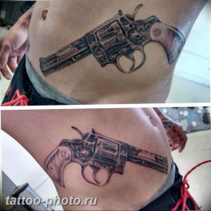 фото тату револьвер 24.12.2018 №415 - photo tattoo revolver - tattoo-photo.ru