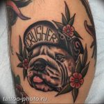 Фото тату бульдог 27.02.2019 №024 - Photo tattoo bulldog - tattoo-photo.ru