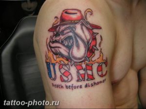 Фото тату бульдог 27.02.2019 №183 - Photo tattoo bulldog - tattoo-photo.ru