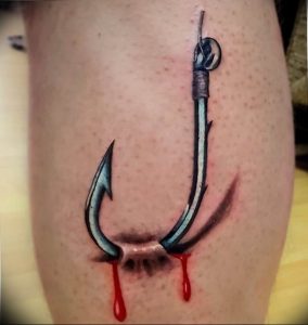 фото тату рыбацкий крючек 08.02.2019 №018 - photo tattoo fishing hook - tattoo-photo.ru