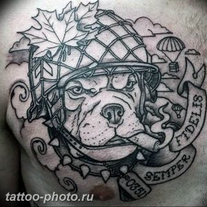 Фото тату бульдог 27.02.2019 №018 - Photo tattoo bulldog - tattoo-photo.ru