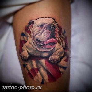 Фото тату бульдог 27.02.2019 №039 - Photo tattoo bulldog - tattoo-photo.ru