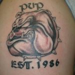 Фото тату бульдог 27.02.2019 №047 - Photo tattoo bulldog - tattoo-photo.ru