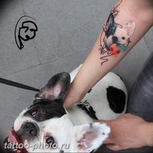 Фото тату бульдог 27.02.2019 №068 - Photo tattoo bulldog - tattoo-photo.ru