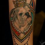 Фото тату бульдог 27.02.2019 №084 - Photo tattoo bulldog - tattoo-photo.ru