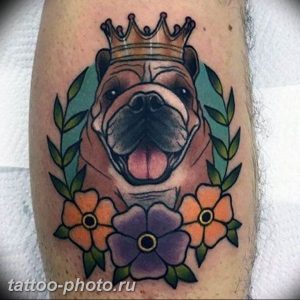 Фото тату бульдог 27.02.2019 №134 - Photo tattoo bulldog - tattoo-photo.ru