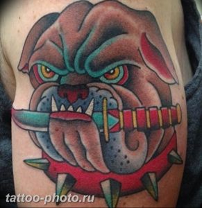 Фото тату бульдог 27.02.2019 №135 - Photo tattoo bulldog - tattoo-photo.ru
