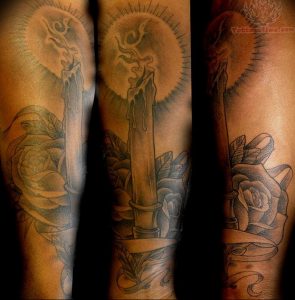 фото тату на руке со свечей 20.03.2019 №026 - tattoo on the arm with a cand - tattoo-photo.ru