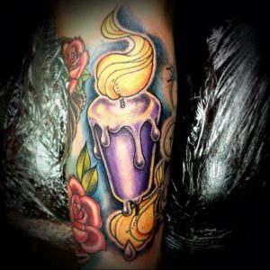 фото тату на руке со свечей 20.03.2019 №051 - tattoo on the arm with a cand - tattoo-photo.ru