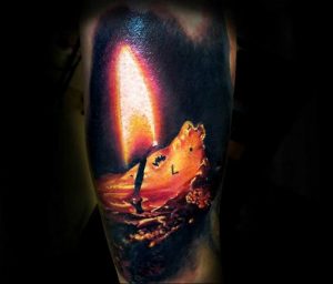 фото тату горящая свеча 20.03.2019 №009 - tattoo burning candle - tattoo-photo.ru