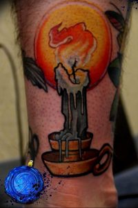 фото тату горящая свеча 20.03.2019 №016 - tattoo burning candle - tattoo-photo.ru