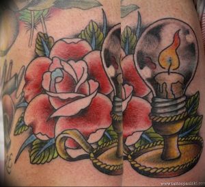 фото тату горящая свеча 20.03.2019 №042 - tattoo burning candle - tattoo-photo.ru