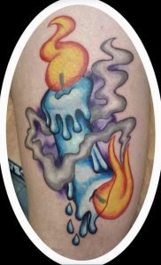 фото тату горящая свеча 20.03.2019 №050 - tattoo burning candle - tattoo-photo.ru