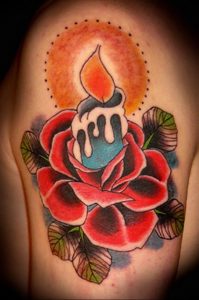 фото тату горящая свеча 20.03.2019 №063 - tattoo burning candle - tattoo-photo.ru