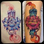 фото тату горящая свеча 20.03.2019 №087 - tattoo burning candle - tattoo-photo.ru