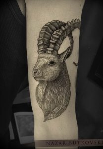 фото тату козерог 05.03.2019 №003 - photo tattoo ibex - tattoo-photo.ru