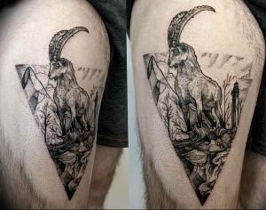 фото тату козерог 05.03.2019 №017 - photo tattoo ibex - tattoo-photo.ru